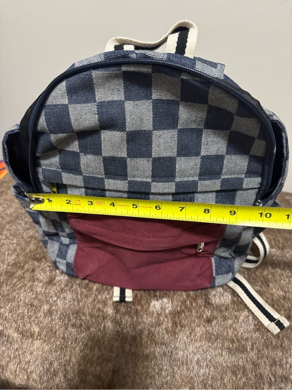 Blue Checkered Mini Backpack - Picture 3 of 5